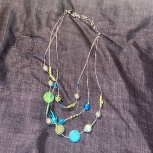 Chico's teal beaded necklace.
